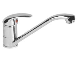 mosogató-mosdó csaptelep 35mm kerámia betét, álló, egykaros, fényes, 22cm hosszú,