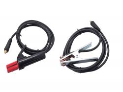 munkakábel elektródafogóval + földel?kábel csipesszel, 8796012 inverterhez, 200 A, 3 m, 25 mm2, MMA hegesztéshez