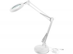 nagyító LED lámpa, asztali, Fehér, 7 W COB, 2400 Lm, 5× nagyítás; mechanikusan állítható rögzítés, USB tölt?kábel