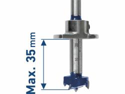 pánthelymaró klt. fára, 5db, átm.:15-20-25-30-35mm, mélységállítóval, keményfém lapkás, befogás: 7 ill. 8mm, fadobozban