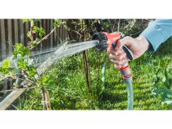 pisztoly szórófej, locsoló, festett réz fejjel, 7 féle sugár, kuplung csatlakozóval, ergonomikus  GARDEN