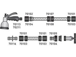 pisztoly szórófej, locsoló, ergonomikus ; műanyag 7 féle sugár, kuplung csatlakozóval