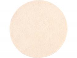 polírkorong, gyapjú/filc keverék, fehér; 115 mm, 7 mm vastag, tépőzáras
