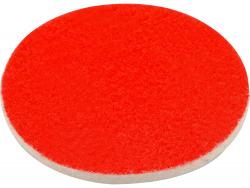 polírkorong, gyapjú/filc keverék, fehér; 125 mm, 7 mm vastag, tépőzáras