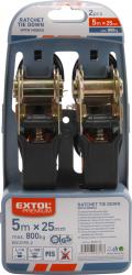 rakományrögzít? gurtni, 2db, kampós, max. 800kg; 5m×25mm, EN12195-2,TÜV/GS