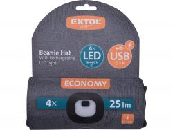 sapka, sötétszürke, kötött, kivehet? LED homloklámpával, 4×25 Lumen; USB tölthet? Li-ion akku, 3funkció (100%-75%-50%)