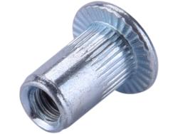 szegecsanya klt. 50 db, M3, POP-NUT, horganyzott acél, kerek, nyitott, lapos peremű, rovátkolt FORTUM