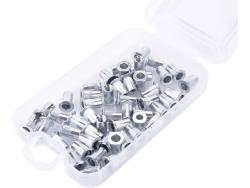 szegecsanya klt. 50 db, M4, POP-NUT, horganyzott acél, kerek, nyitott, lapos peremű, rovátkolt FORTUM