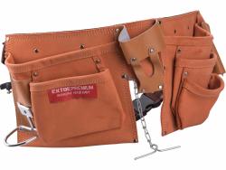 szerszámtartó öv, 9 zsebes, bőr; erős műanyag csattal