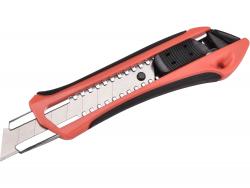 tapétavágó kés, 18 mm fémházas, gumírozott; auto lock, tripla vágóéllel, pótpenge: 9123A, 8855091