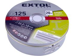 vágókorong 20 db, acélhoz; 125×1×22,2mm, max 12200 ford/perc, fémdobozban