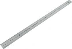 vonalzó, 100 × 3 cm, rozsdamentes acél; mindkét oldalán mm-es beosztás