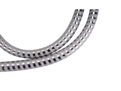zuhanytömlő, ezüst/fekete, PVC; 1,5m